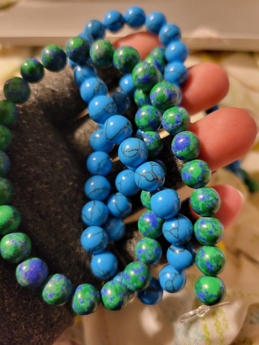 Faux Turquoise & Green Marbled Stone Beads • DIY Jewelry Making Supplies • 2